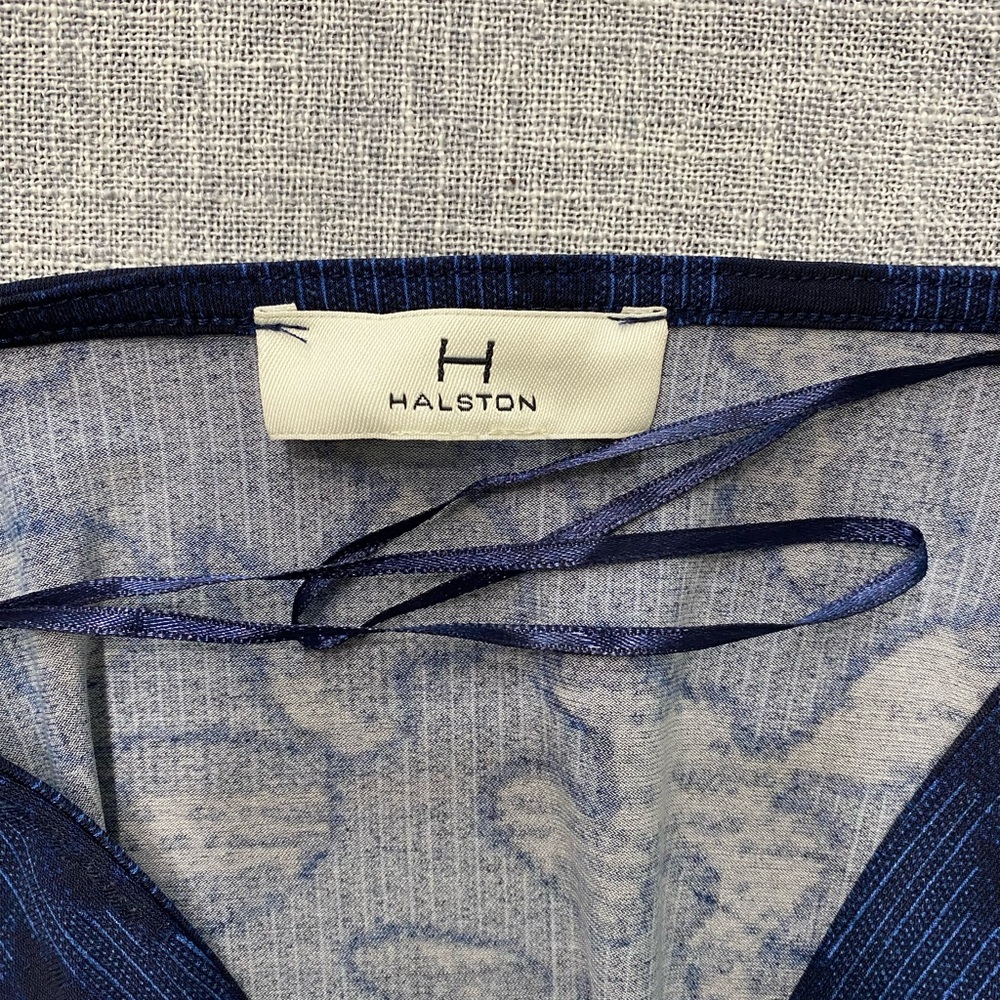 Halston Navy Blue Wrap Dress - Picture 4 of 6